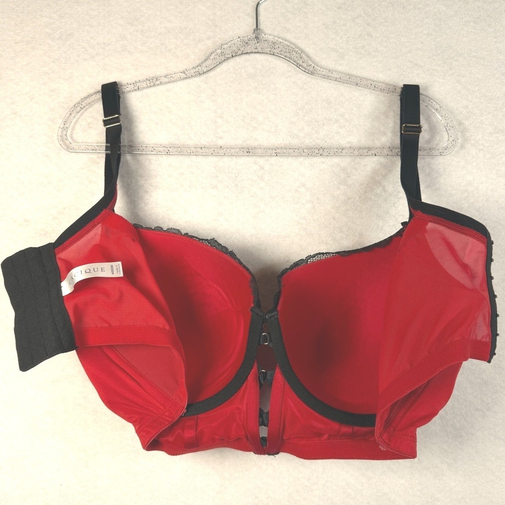 Lane Bryant Cacique Boost Balconette Bra Red Longline 40DDD A83532 Underwire - Picture 4 of 14